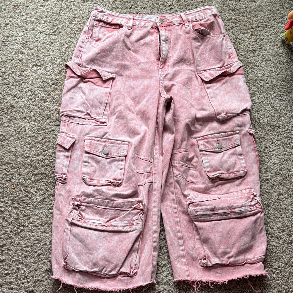 Fashion Nova Blush Utility Cargo Pants